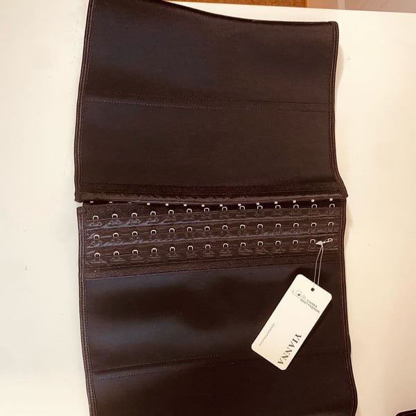 NEW ! Yianna Women Black Latex Waist Trainer Body Shaper Size XS