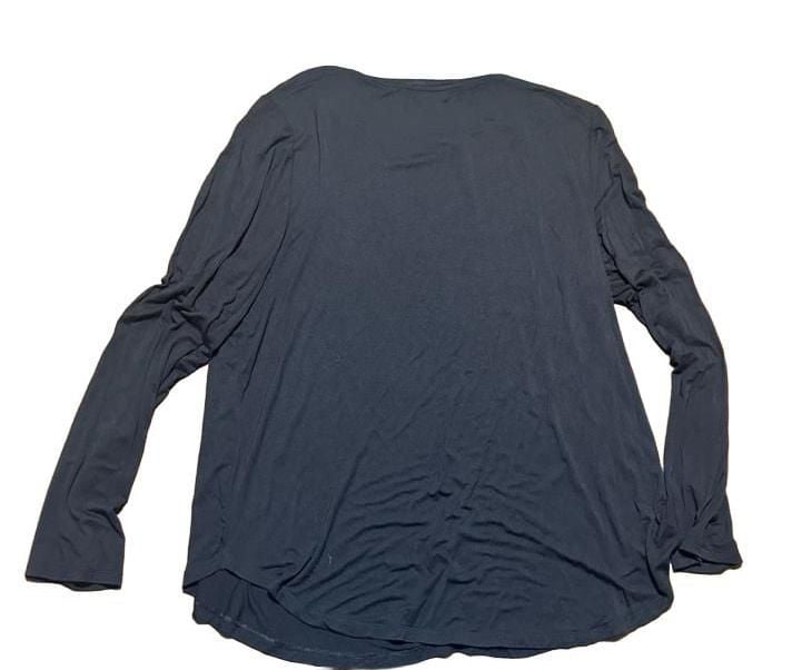 Old Navy Women's Black Long Sleeve Scoop Neck Curved Hem Top Size XXL 3