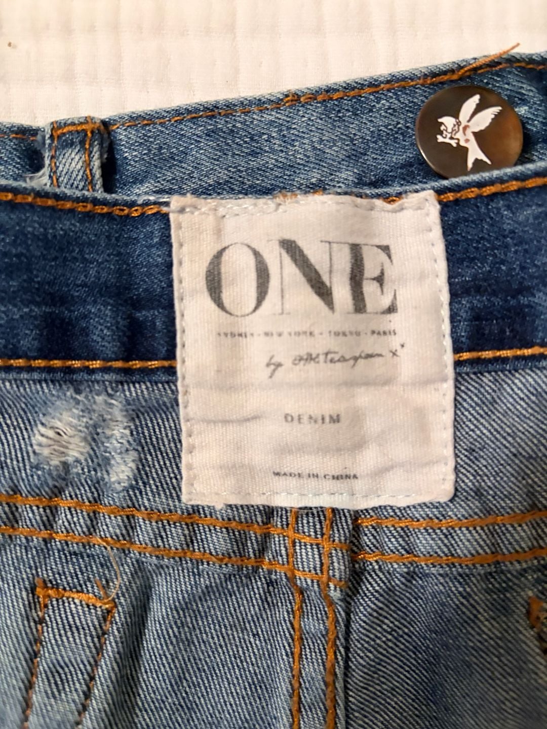 One Teaspoon Bonitas Low Waist Distressed Raw Hem Denim Shorts 9
