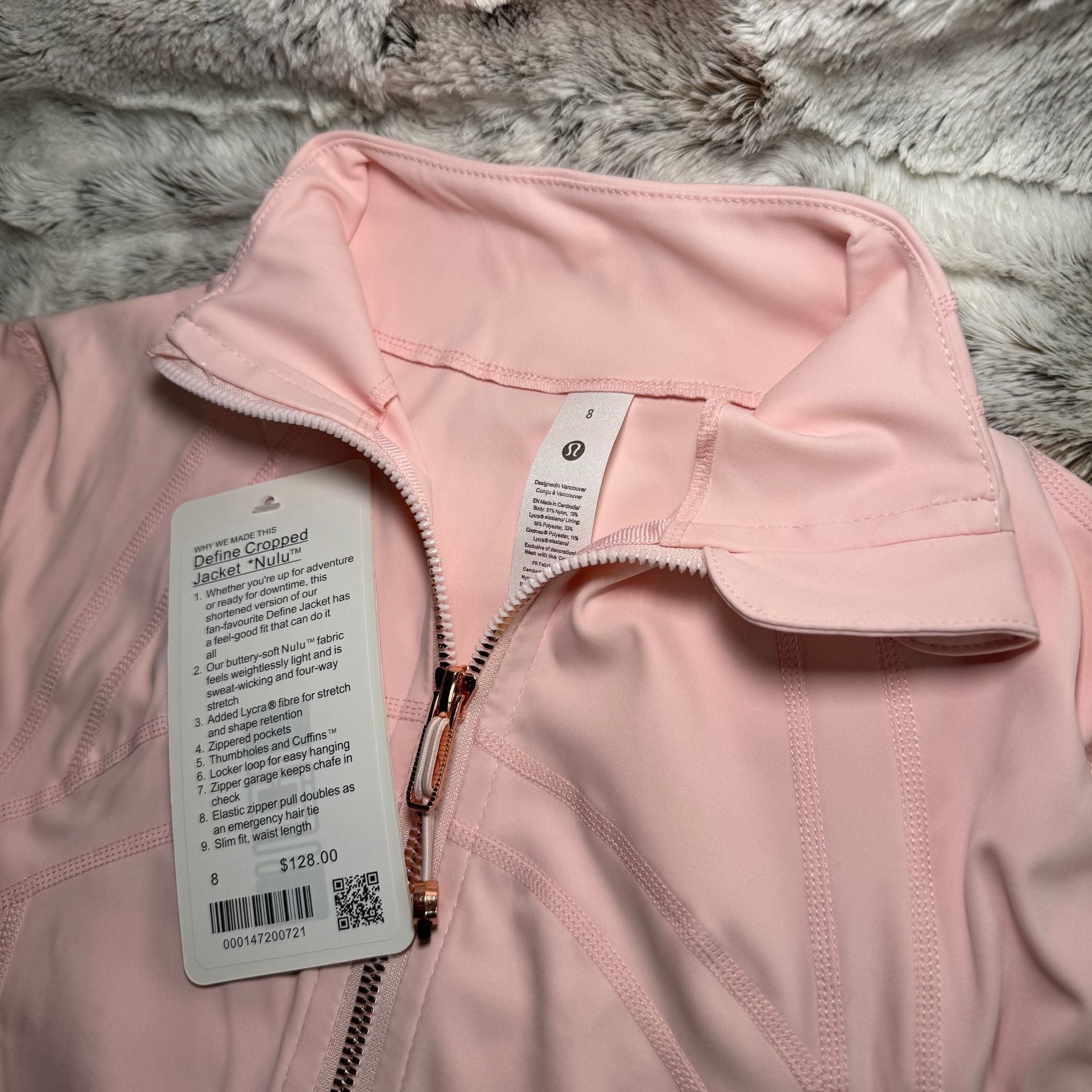 Lululemon Define Cropped Jacket Nulu Size 8 5