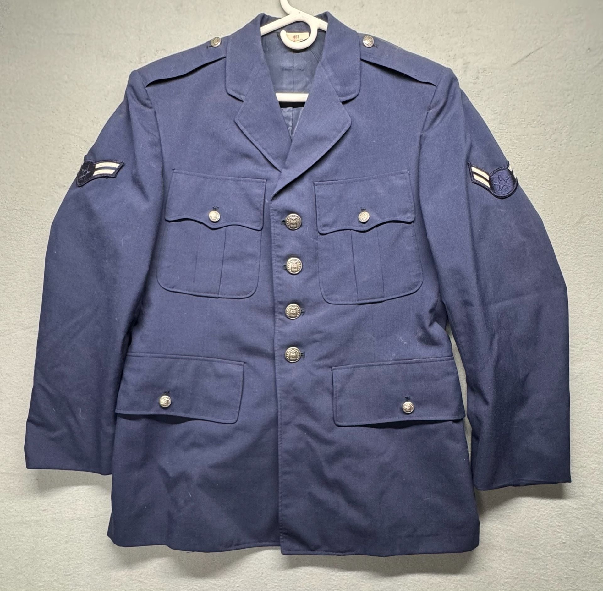 Vintage US Air Force Class A Dress Uniform Jacket and Shirt Set Size 40S 1