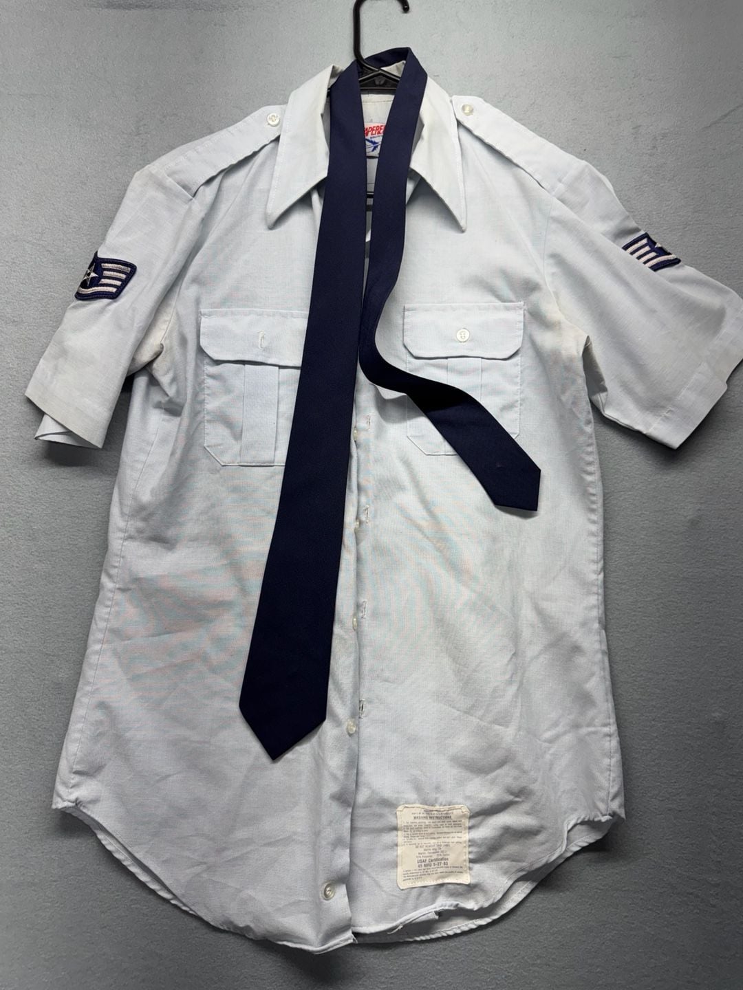 Vintage US Air Force Class A Dress Uniform Jacket and Shirt Set Size 40S 5