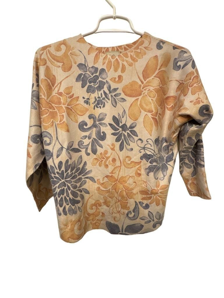 Sioni Floral Print Knit Top Size XS 2
