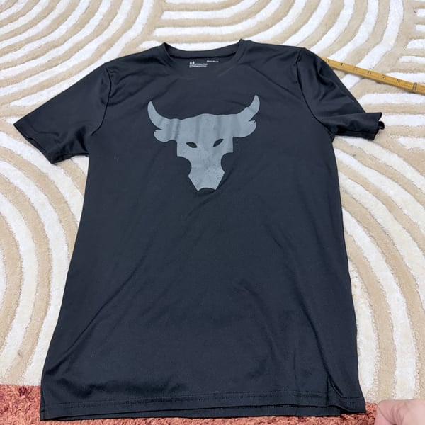 Under Armour Project Rock Brahma Bull Graphic Short Sleeve Youth T-Shirt, Black, Size YLG