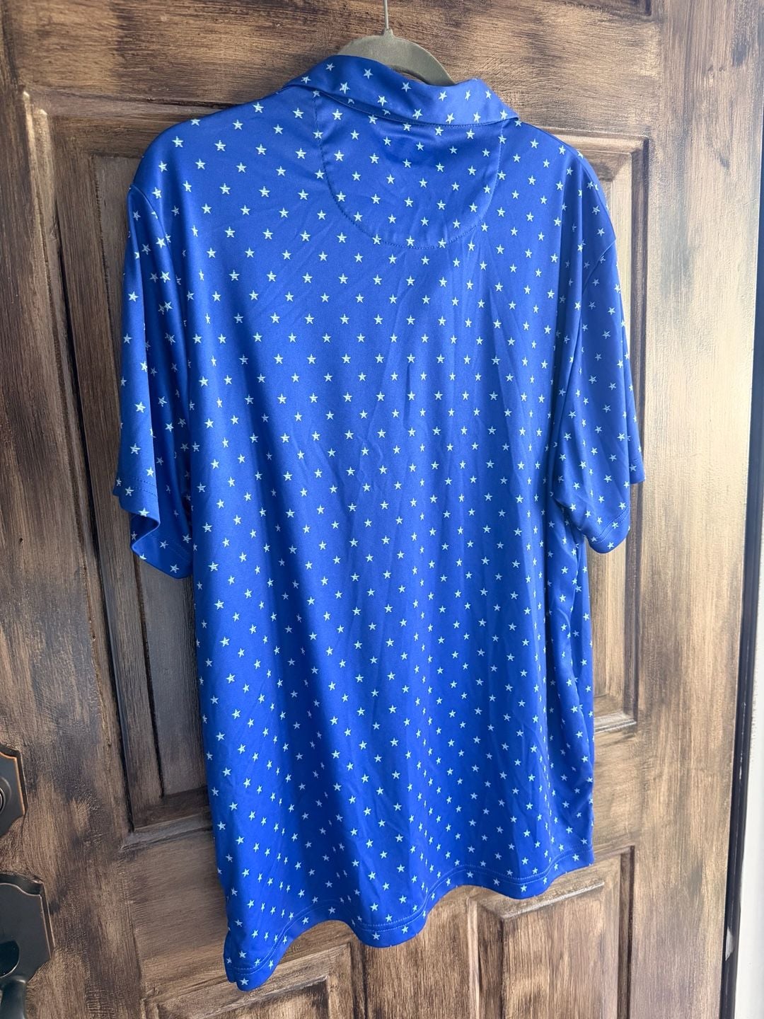 PGA Tour ProSeries Men's Blue Star Print Athletic Fit Golf Polo Shirt XL 4