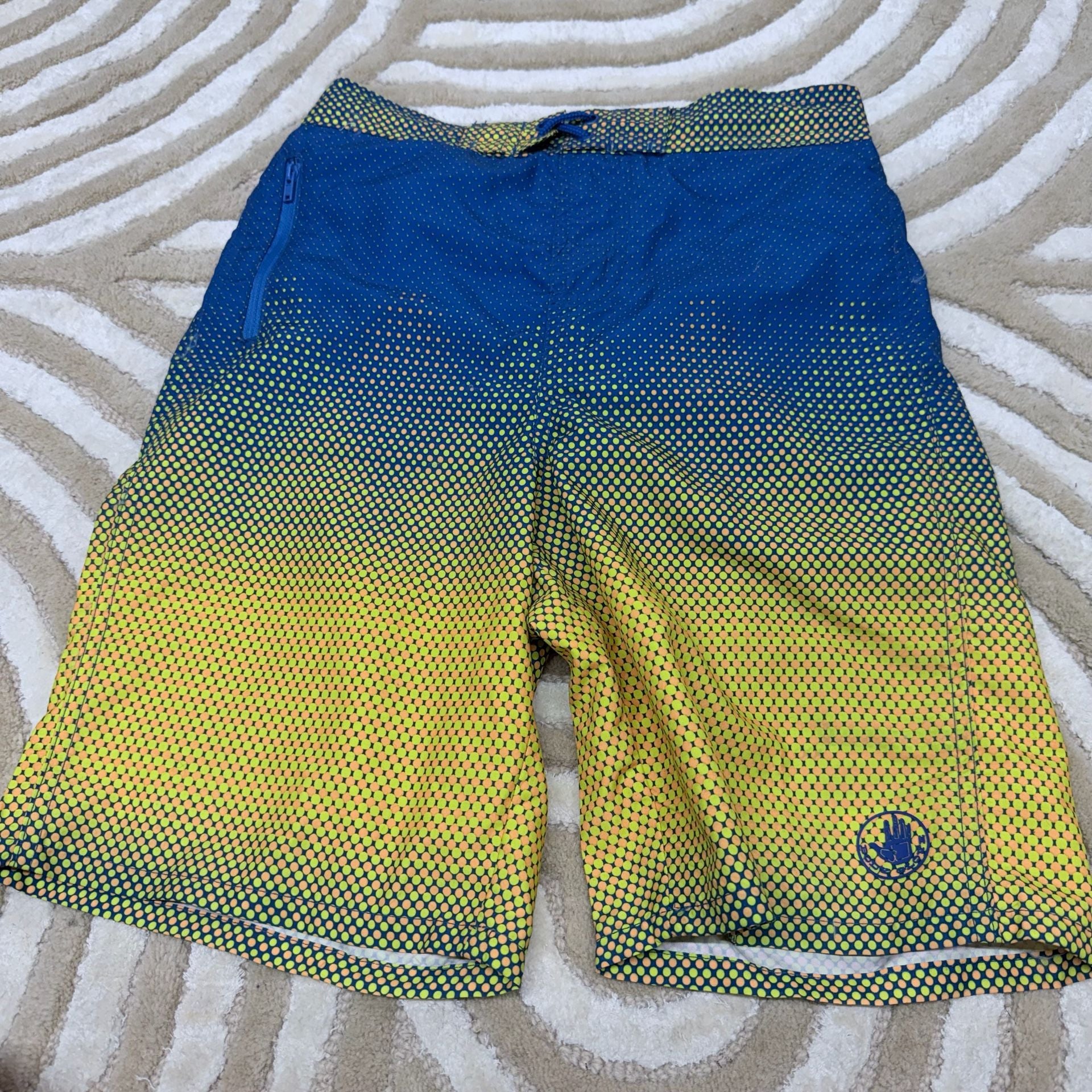 Body Glove Boys Swim Trunks Quick Dry Ombre Pixel Print Board Shorts Size 14-16 2