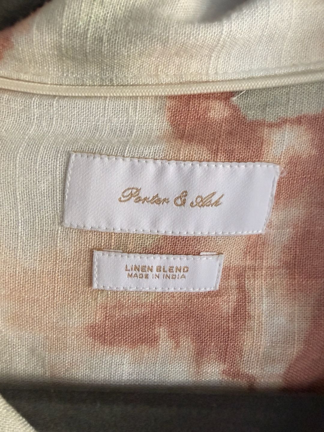 Porter & Ash Men's Tie-Dye Short Sleeve Linen Blend Camp Shirt Medium 4