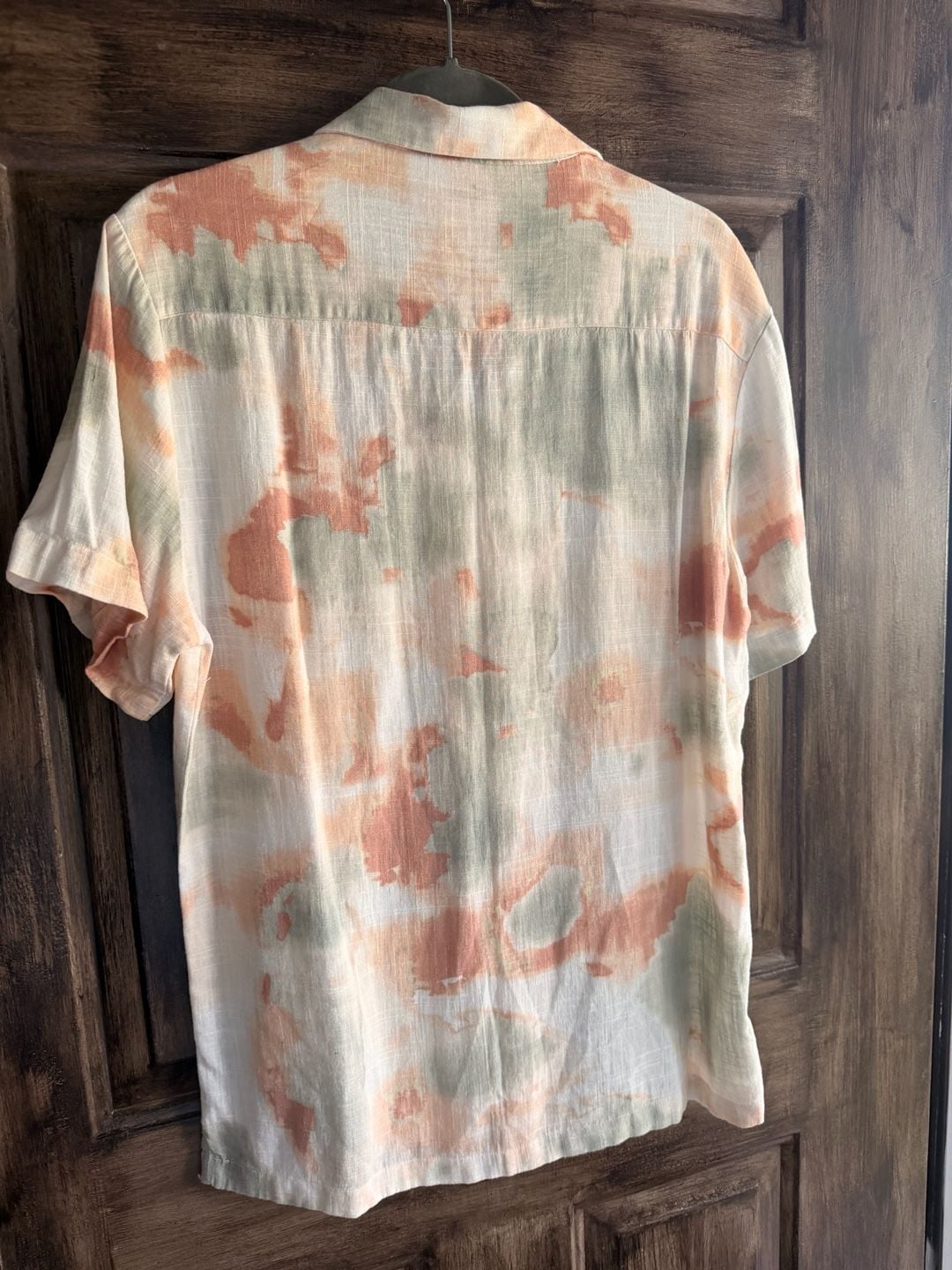 Porter & Ash Men's Tie-Dye Short Sleeve Linen Blend Camp Shirt Medium 6