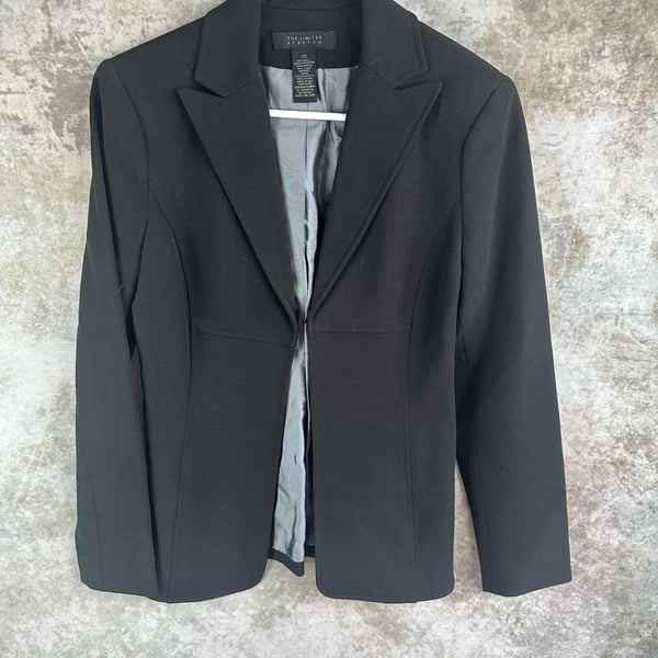 The Limited Stretch Black Notch Lapel Blazer Jacket Women's XS