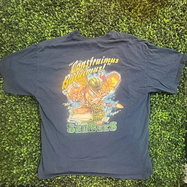 Vintage Gildan Ultra Cotton US Navy Seabees MCB 21 T-Shirt XL