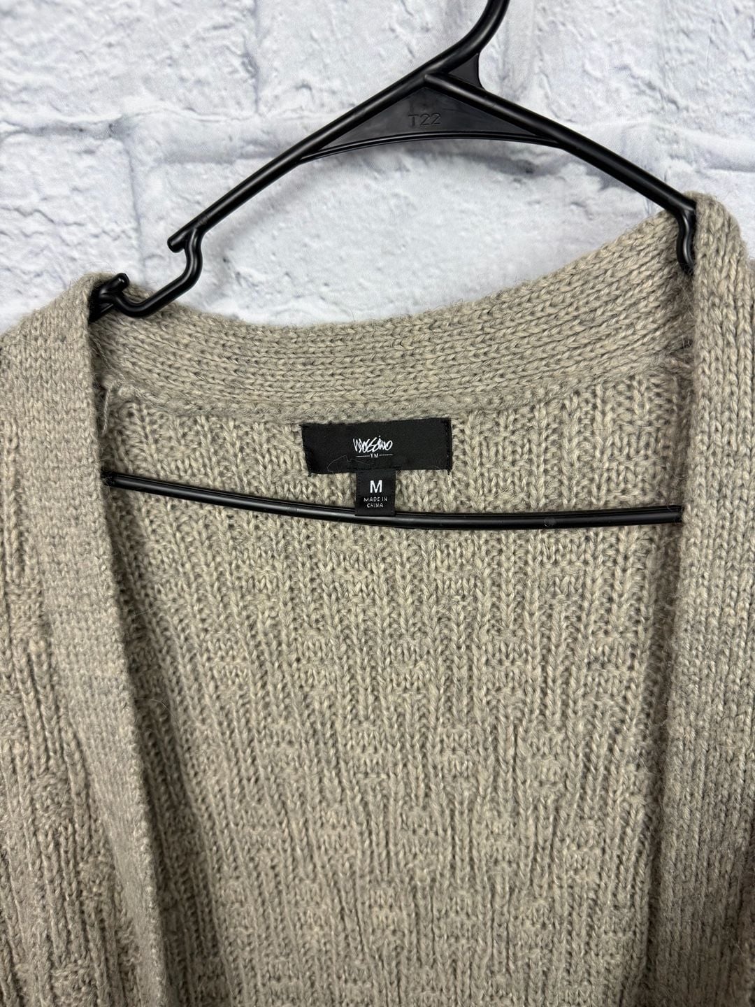 Mossimo Women's Open Front Knit Cardigan Sweater Taupe Medium with Pockets 4