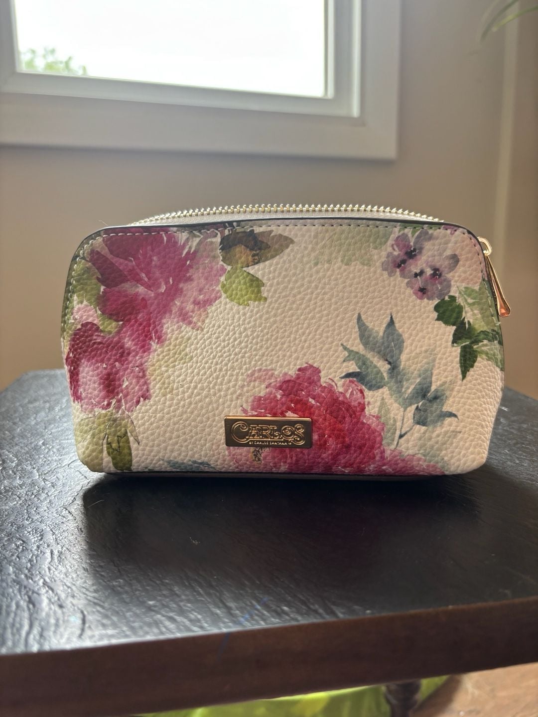 Carlos by Carlos Santana Floral Print Cosmetic Bag Zip Pouch 2