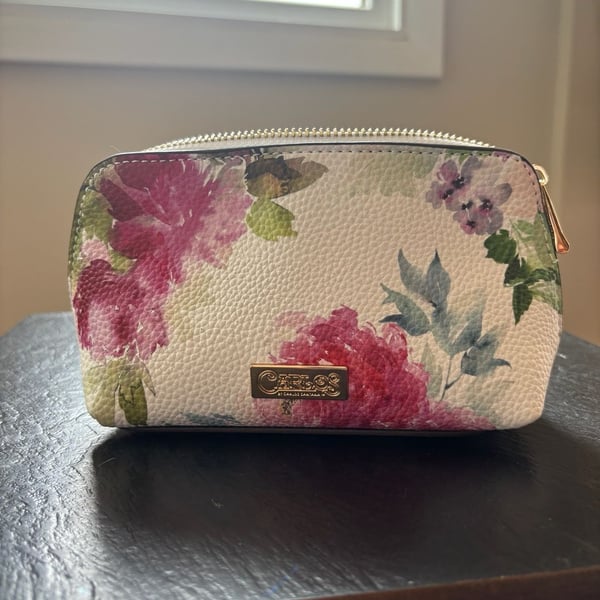 Carlos by Carlos Santana Floral Print Cosmetic Bag Zip Pouch