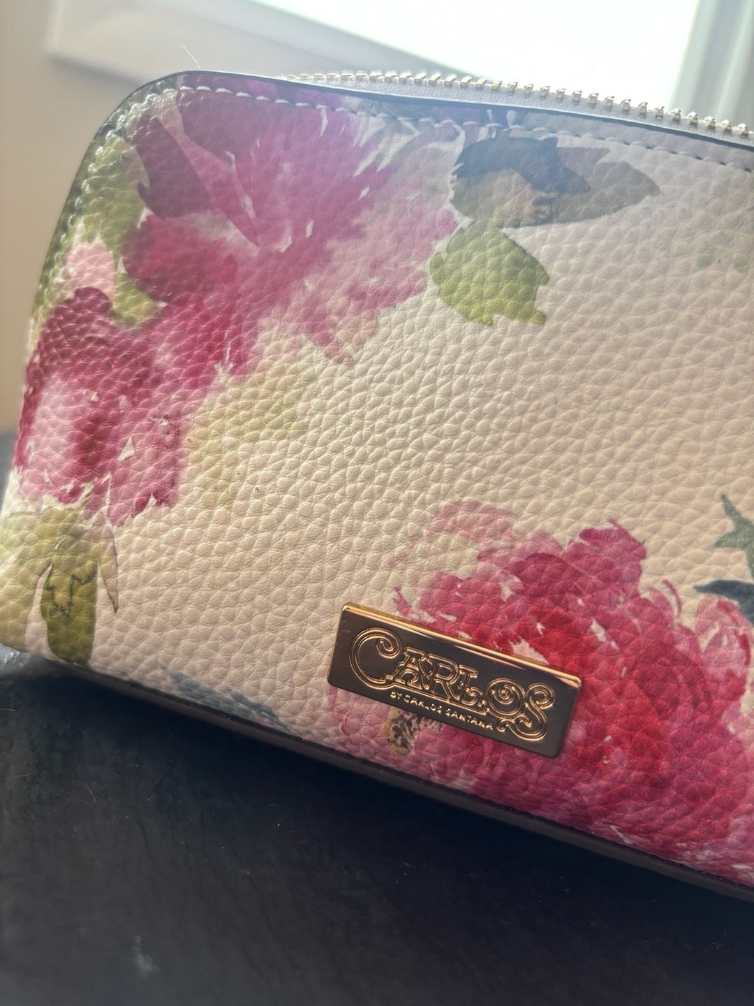 Carlos by Carlos Santana Floral Print Cosmetic Bag Zip Pouch 3