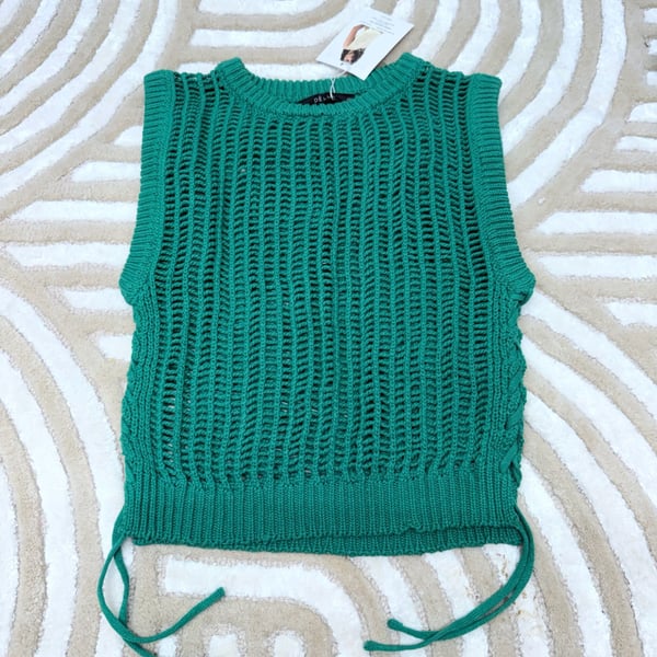 DELUC 9380D Lipari Knit Vest Green S
