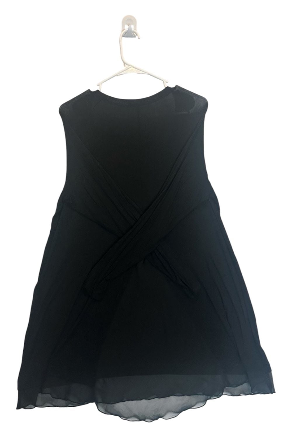 Philosophy Woman Republic Black Long Sleeve Tunic Top, Chiffon Mesh Hem & Pocket - Size 0X 3