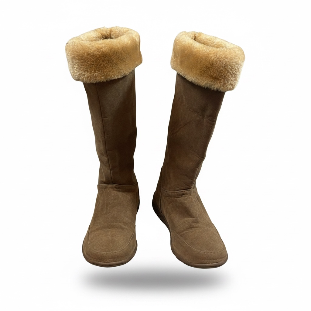 Western Chief Terrana Taupe Faux Fur Tall Winter Boots Size 7 2