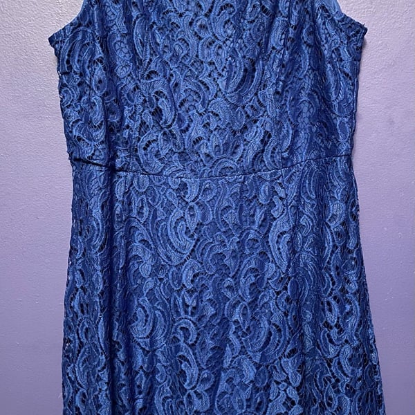 Apt. 9 Royal Blue Lace Sleeveless Zip-Back Dress Size 16