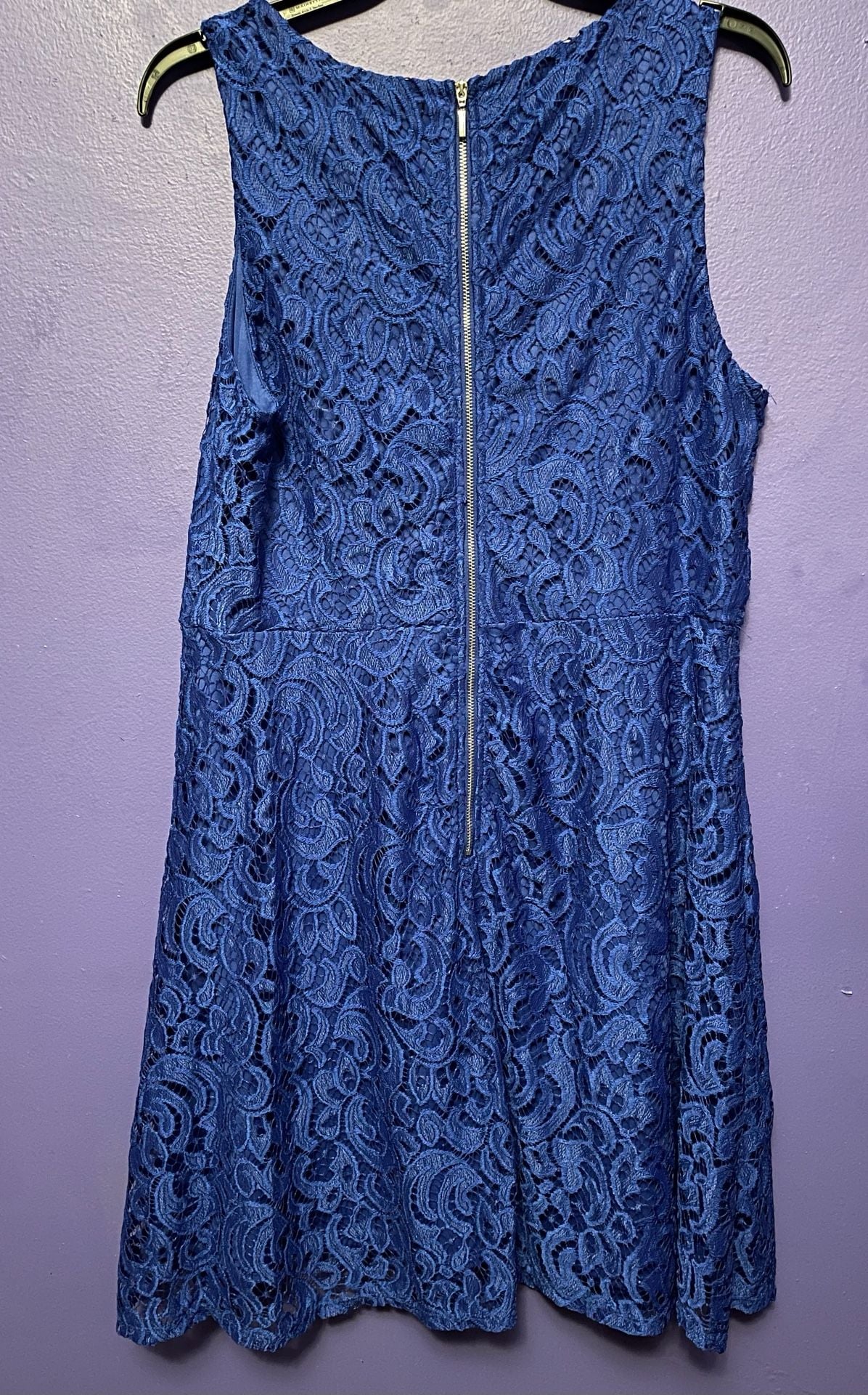 Apt. 9 Royal Blue Lace Sleeveless Zip-Back Dress Size 16 4