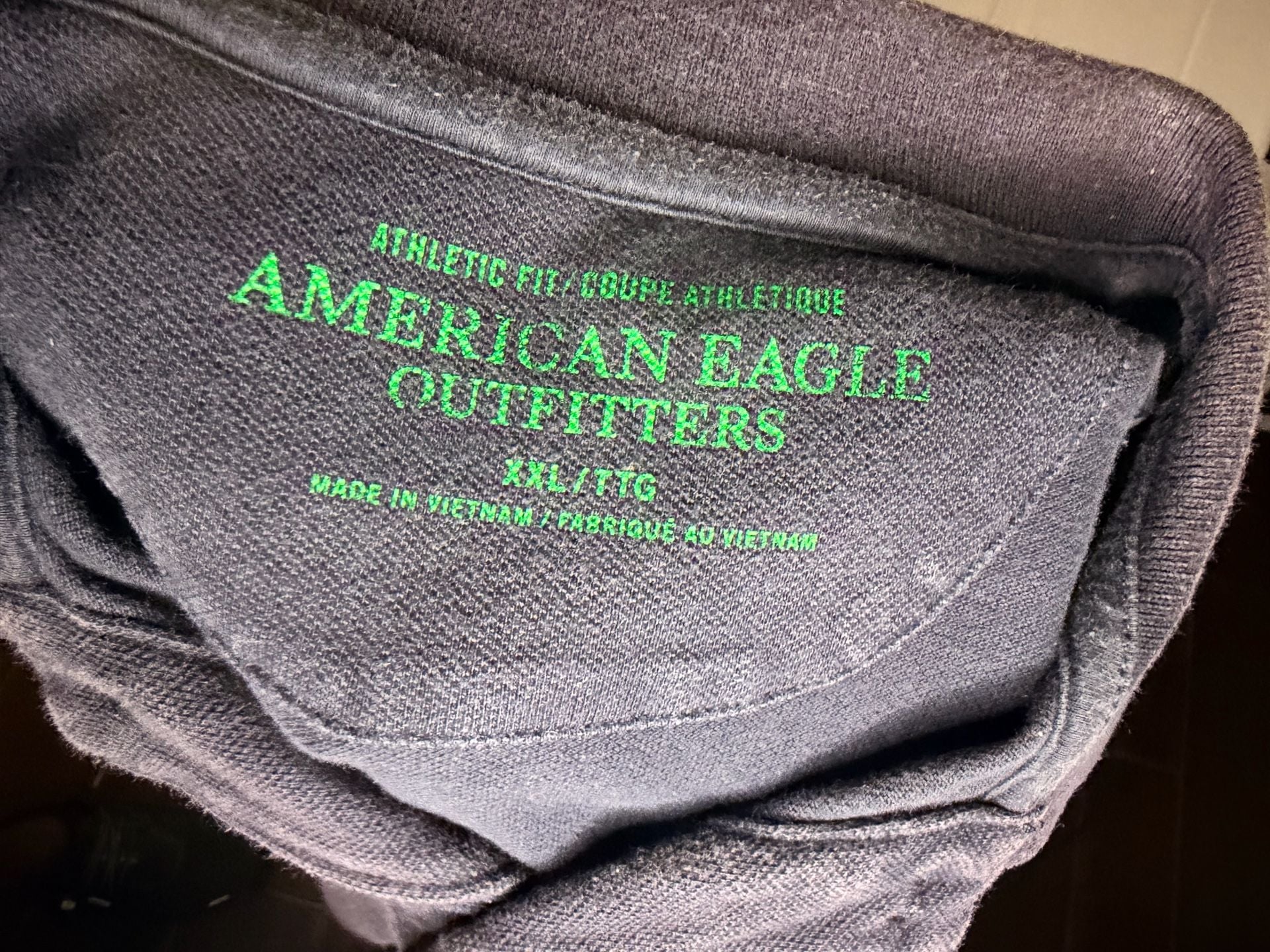 American Eagle Outfitters Men's Athletic Fit Black Short Sleeve Polo Shirt XXL 4