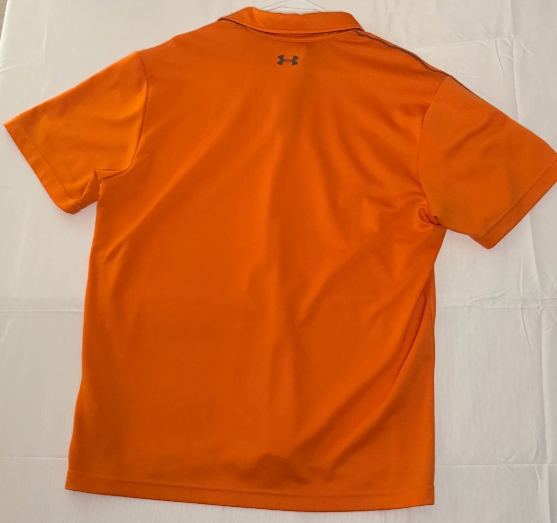 Under Armour HeatGear Loose Fit Orange Golf Polo Shirt Men's Large 3
