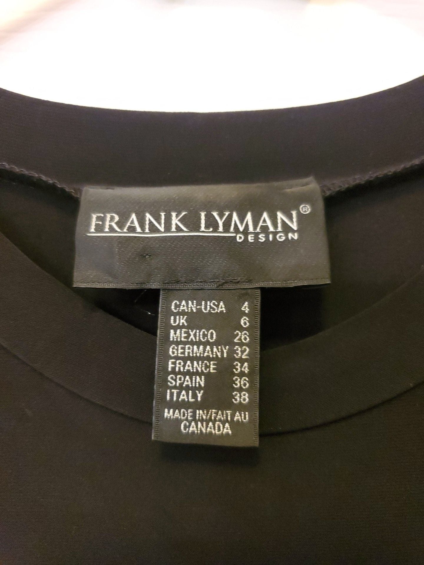 Frank Lyman Design Black Mini Shift Dress Tunic Top Corporate Goth Whimsigoth 4 3