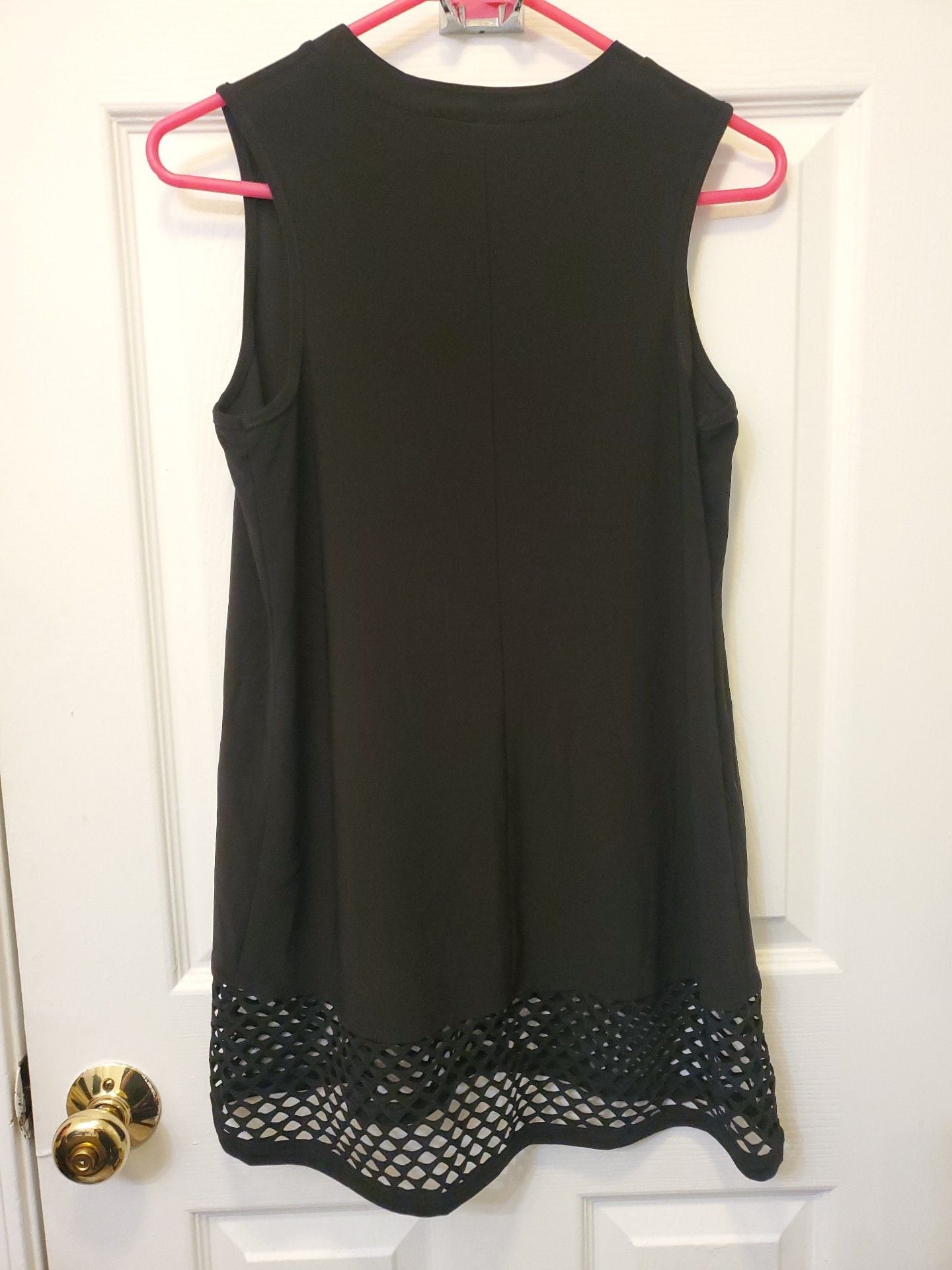 Frank Lyman Design Black Mini Shift Dress Tunic Top Corporate Goth Whimsigoth 4 5