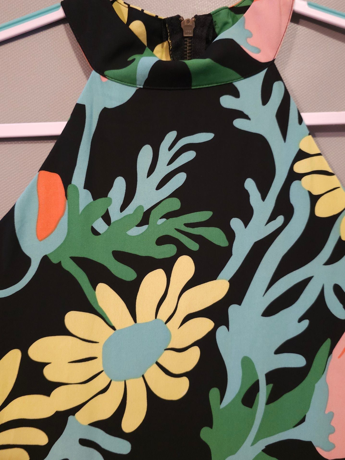 Judith March Black Floral Halter Neck Zip Back Mini Dress Size S 3
