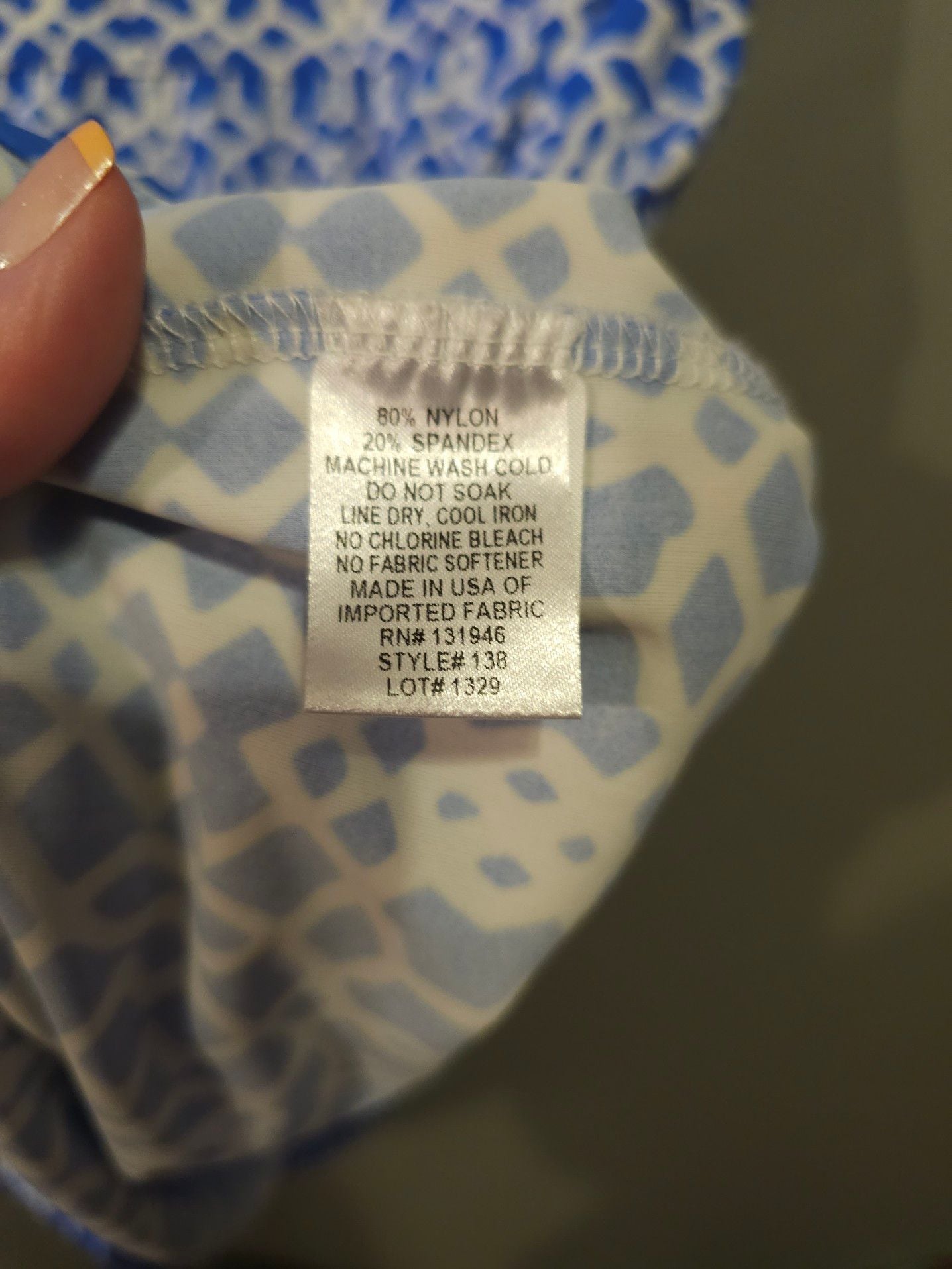 Jude Connally Blue and White Geometric Print Short Sleeve Dress with Pockets XL 5