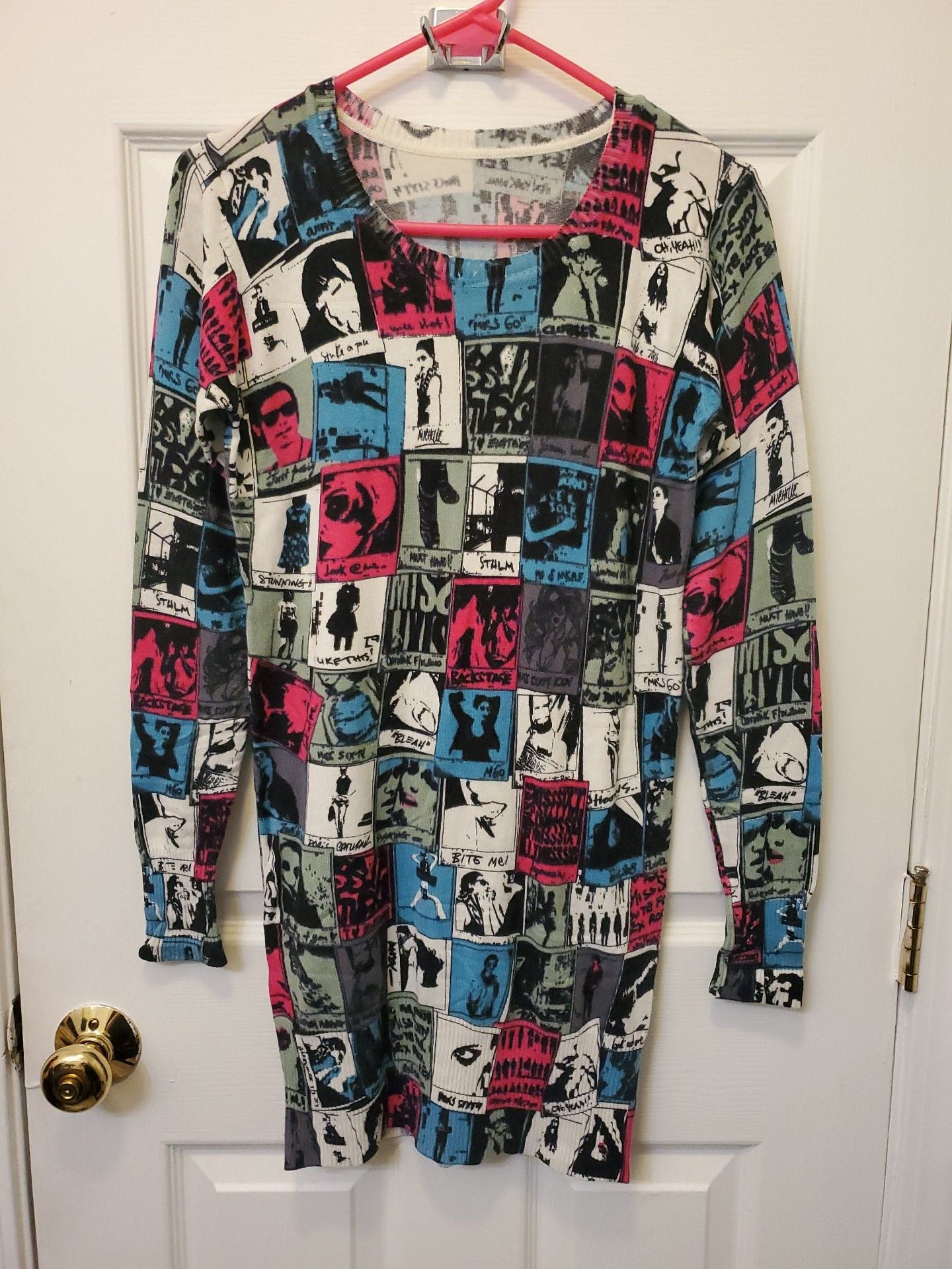 Vintage Y2K Miss Sixty Pop Art Collage Graphic Mini Dress Size XS/S Rare Archive 3