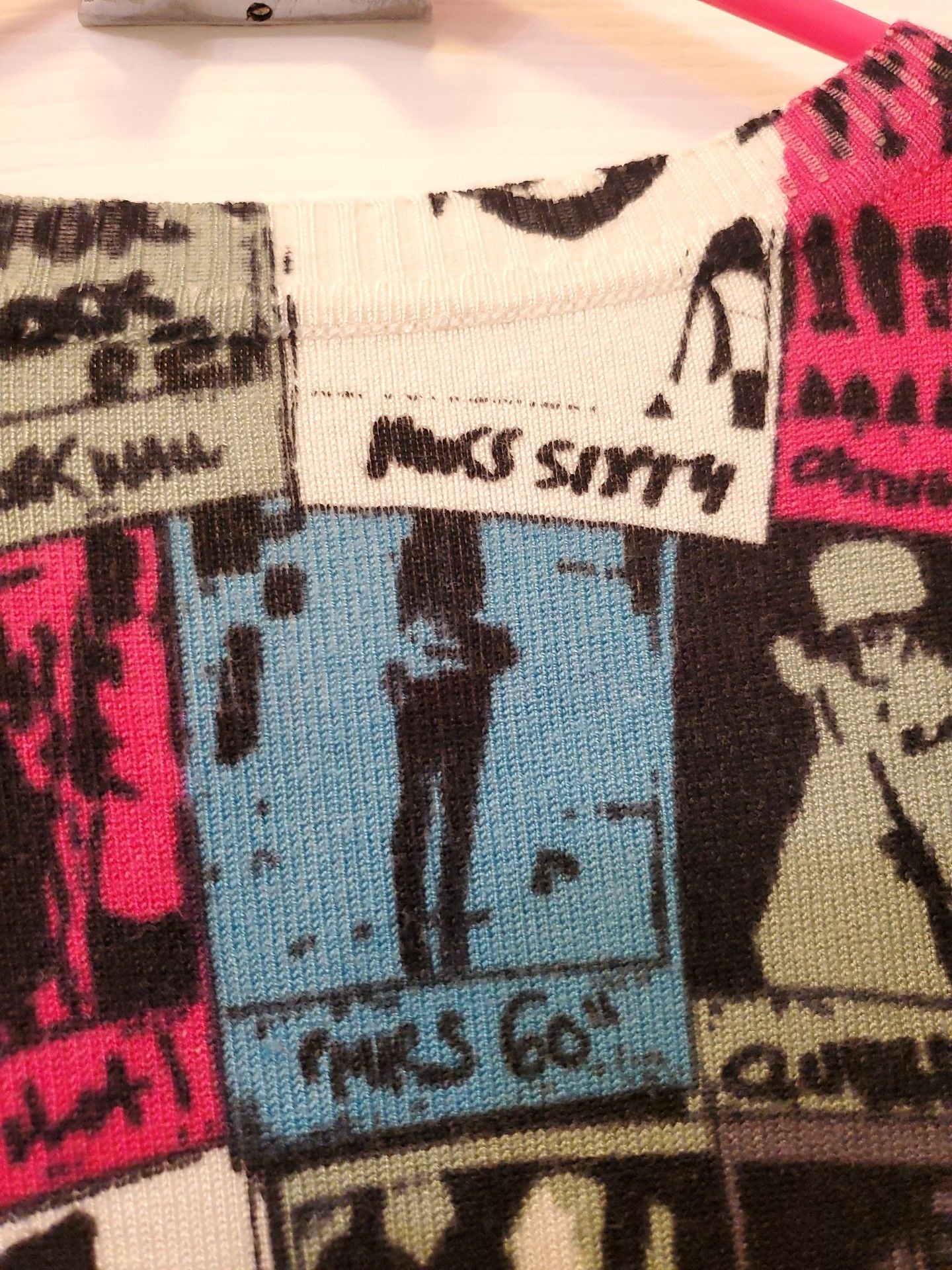 Vintage Y2K Miss Sixty Pop Art Collage Graphic Mini Dress Size XS/S Rare Archive 11