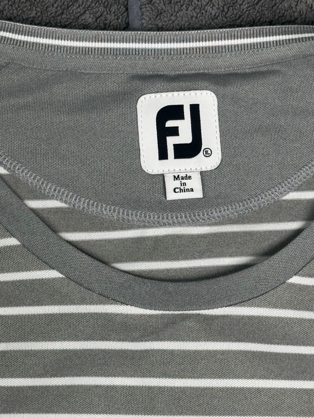 FootJoy Women's Gray and White Striped Short Sleeve A Golf Shirt Size XL 1195 4
