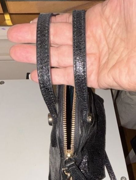 Furla Black Metallic Genuine Leather Mini Dome Satchel Crossbody Bag 9