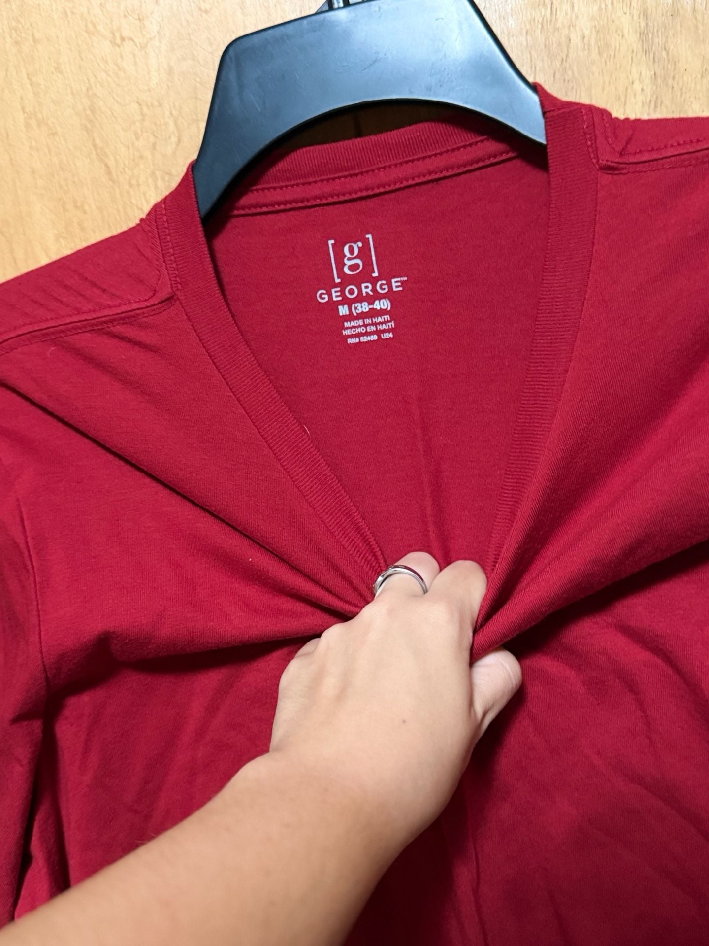 George Red Short Sleeve Crewneck T-Shirt Men's Size M 3