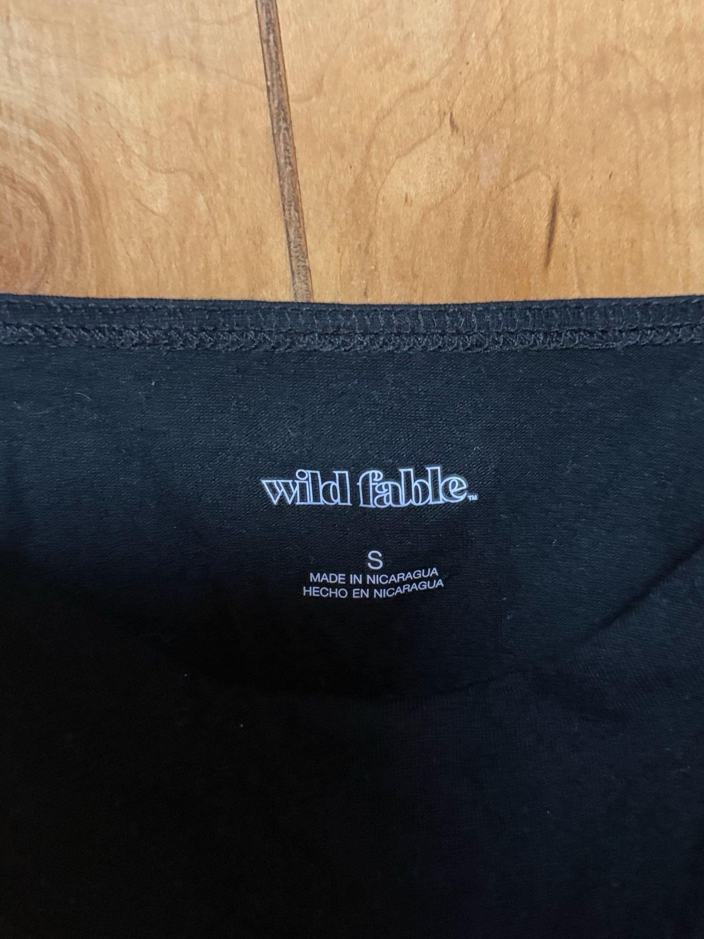 Wild Fable Black Bungee Spaghetti Strap Crop Tank Top Size S 3