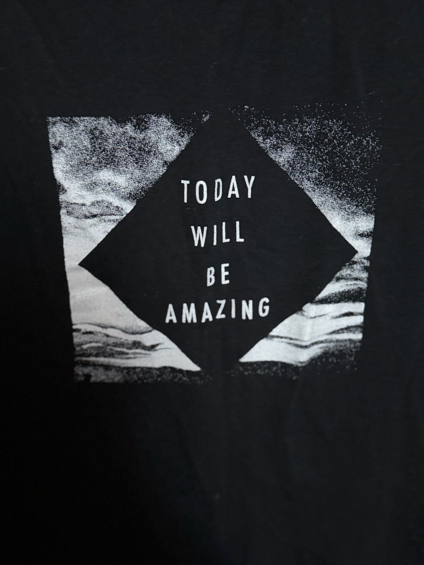 Tek Gear Drytek Black V-Neck Graphic Tee "Today Will Be Amazing" Size L 3