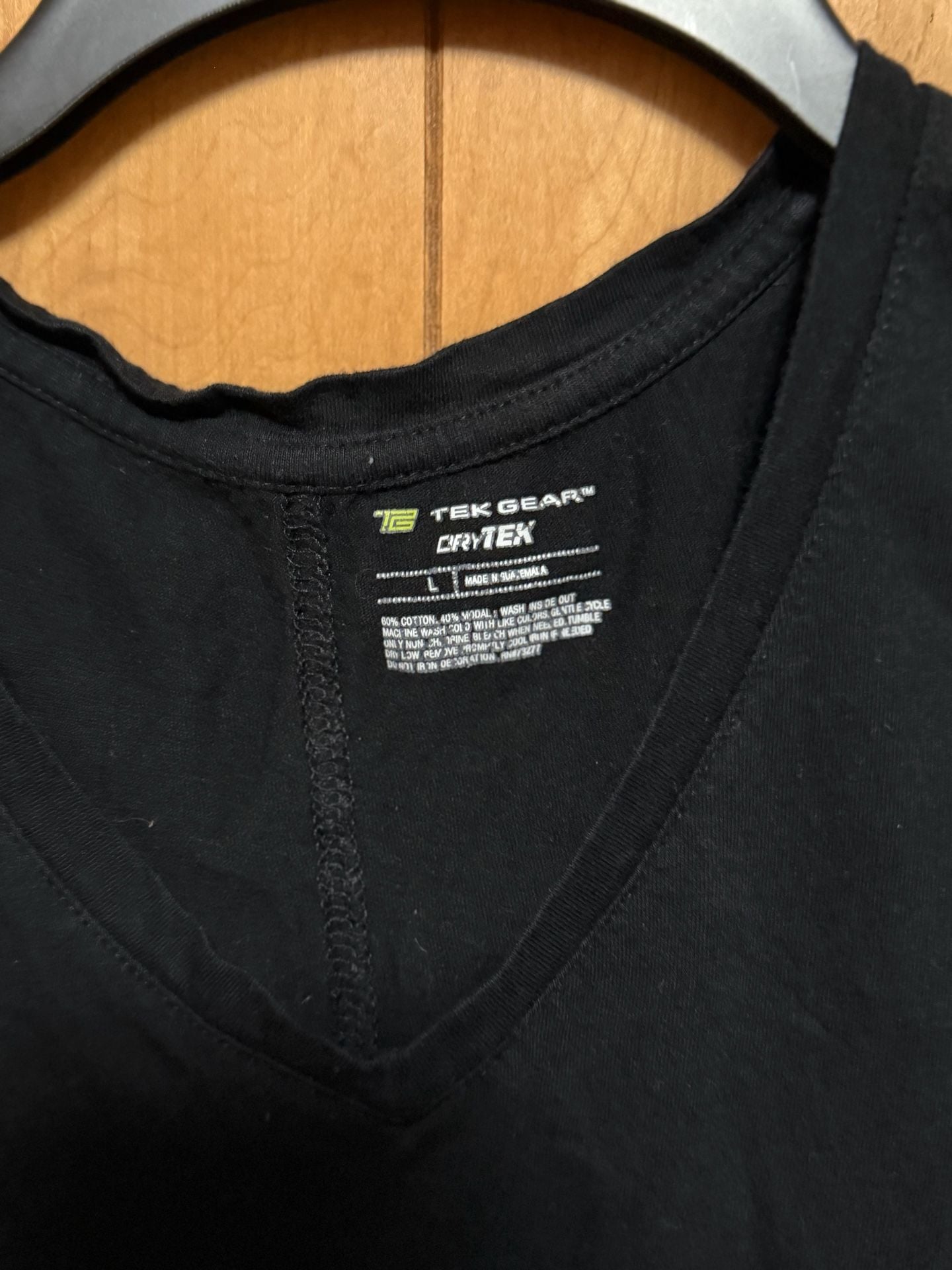 Tek Gear Drytek Black V-Neck Graphic Tee "Today Will Be Amazing" Size L 4