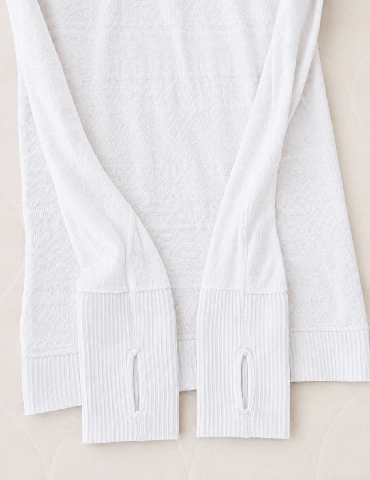 Lululemon Rest Less Hoodie White Size 2 Textured Knit Thumbholes 7