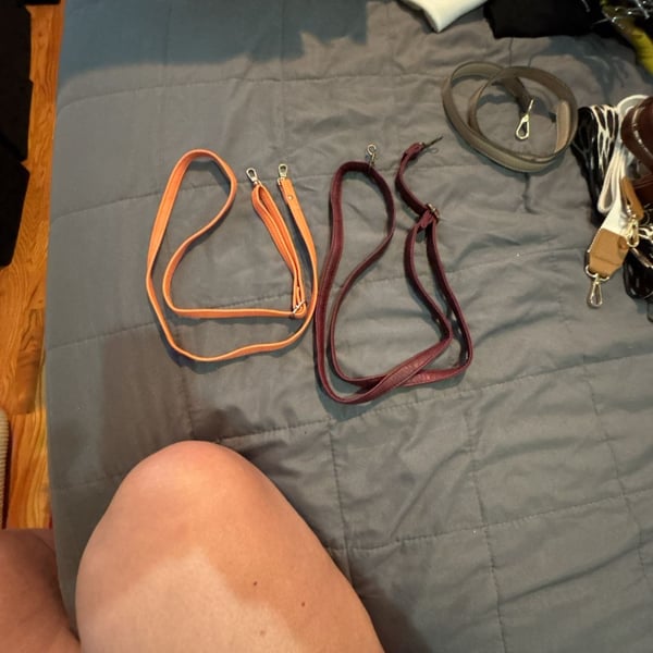 Replacement Adjustable Faux Leather Crossbody m Straps Peach and Maroon Lot of 2
