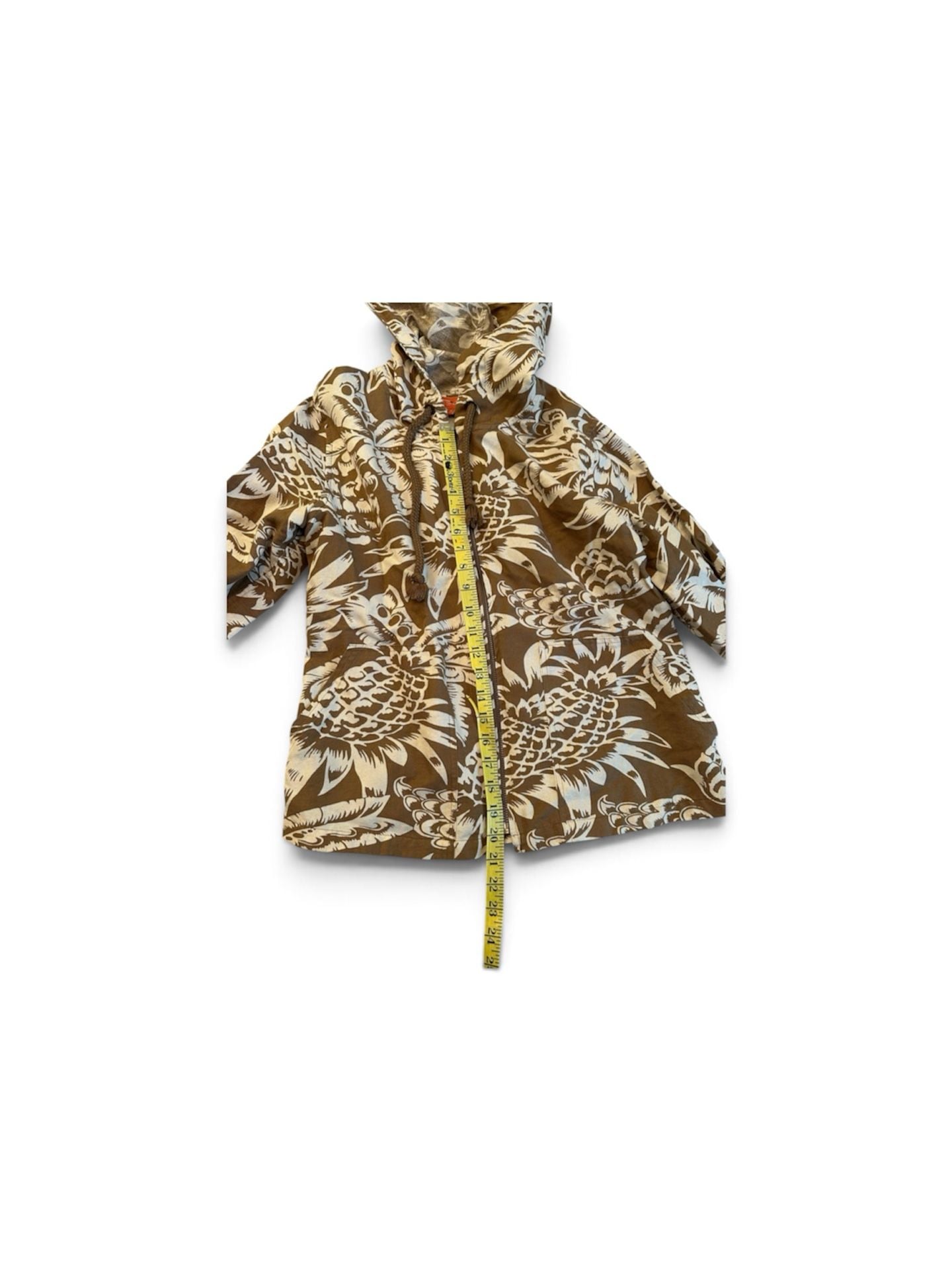 Pre loved Tommy Bahama Brown Hawaiian Tropical zip up women’s medium 9