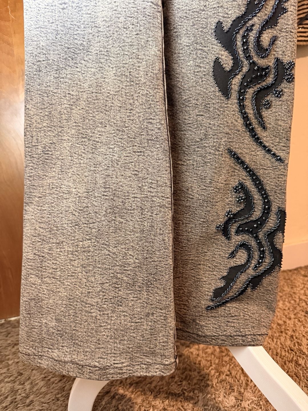 FITELLE Vintage Y2K Beaded Tribal Flame Low Rise Jeans 10