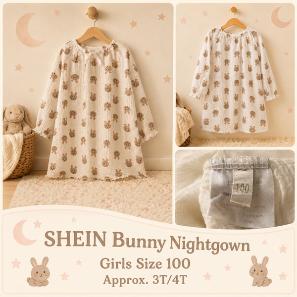 SHEIN Bunny Nightgown Girls Size 100