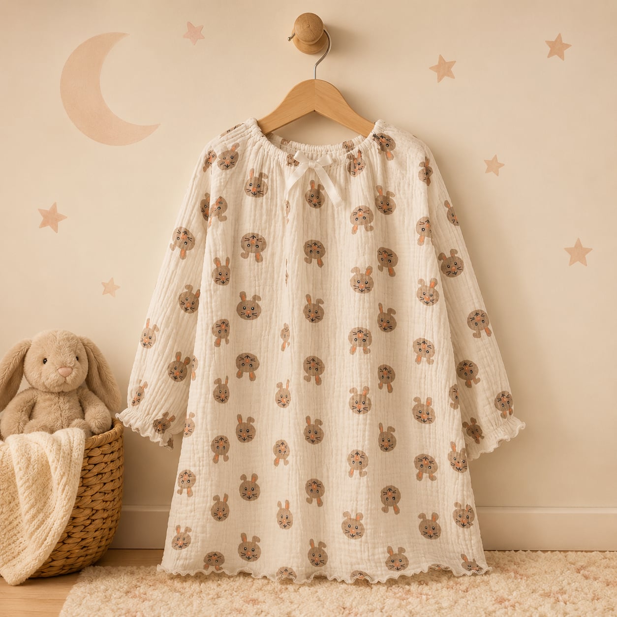 SHEIN Bunny Nightgown Girls Size 100 3