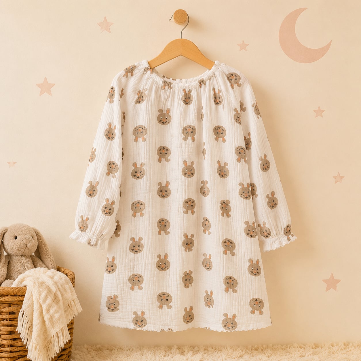 SHEIN Bunny Nightgown Girls Size 100 4