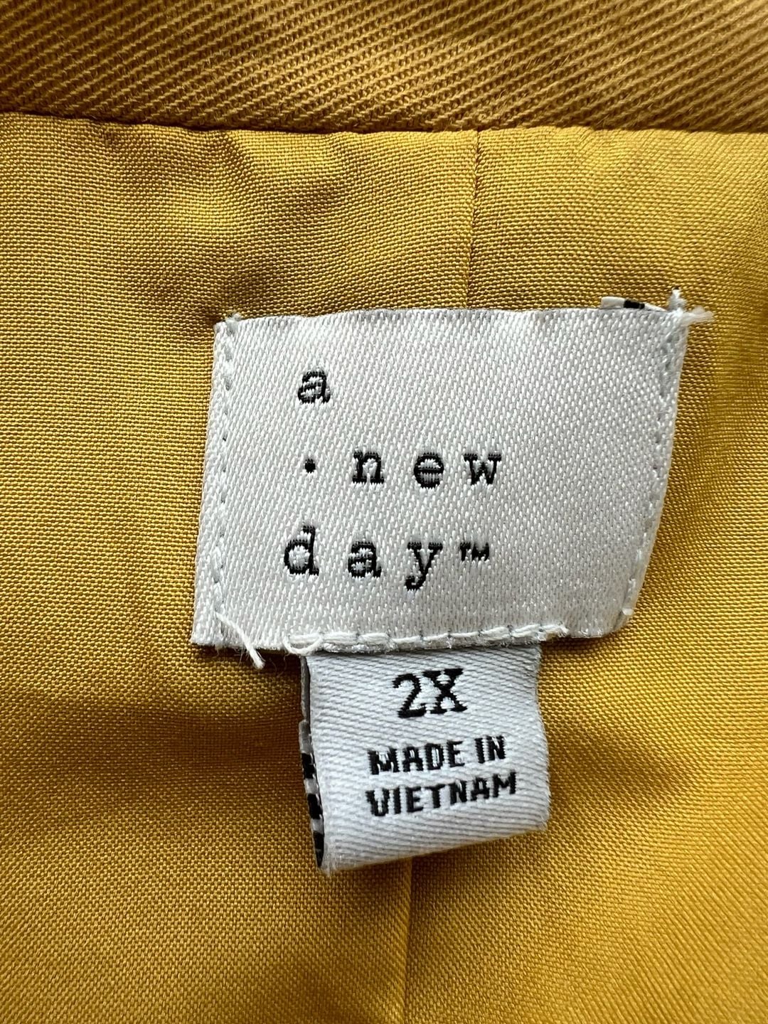 Mediterranean style Mustard Yellow Belted Sleeveless Trench Dress 2X 5