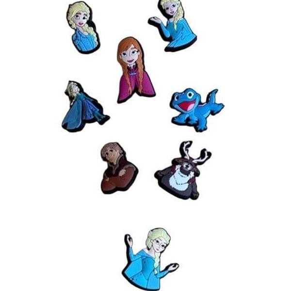 Disney Frozen Shoe Charms Jibbitz Set Elsa Anna Kristoff Sven 8-Piece
