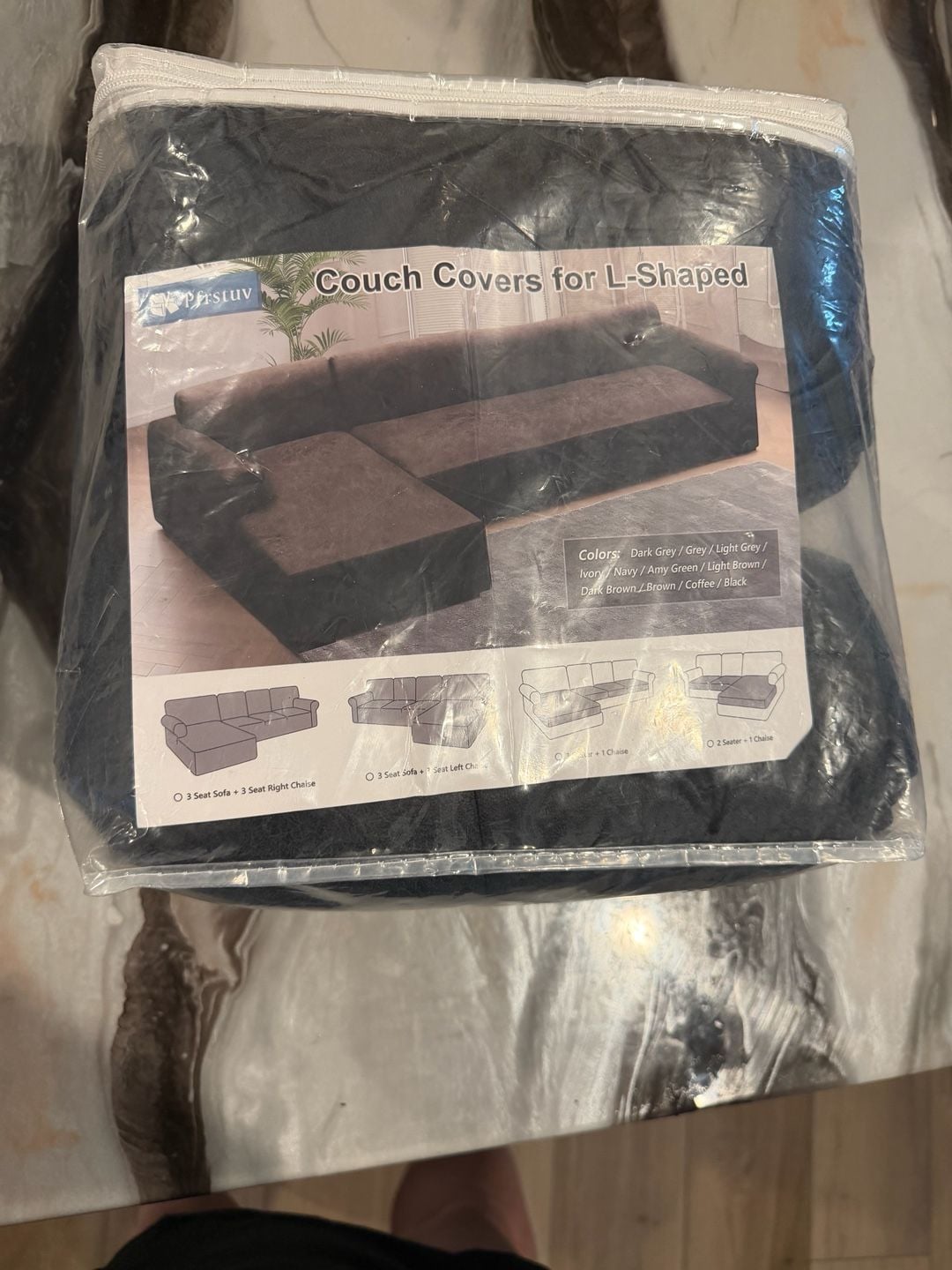 BRAND NEW 2-PIECE SECTIONAL COUCH COVER – DARK GREY 9