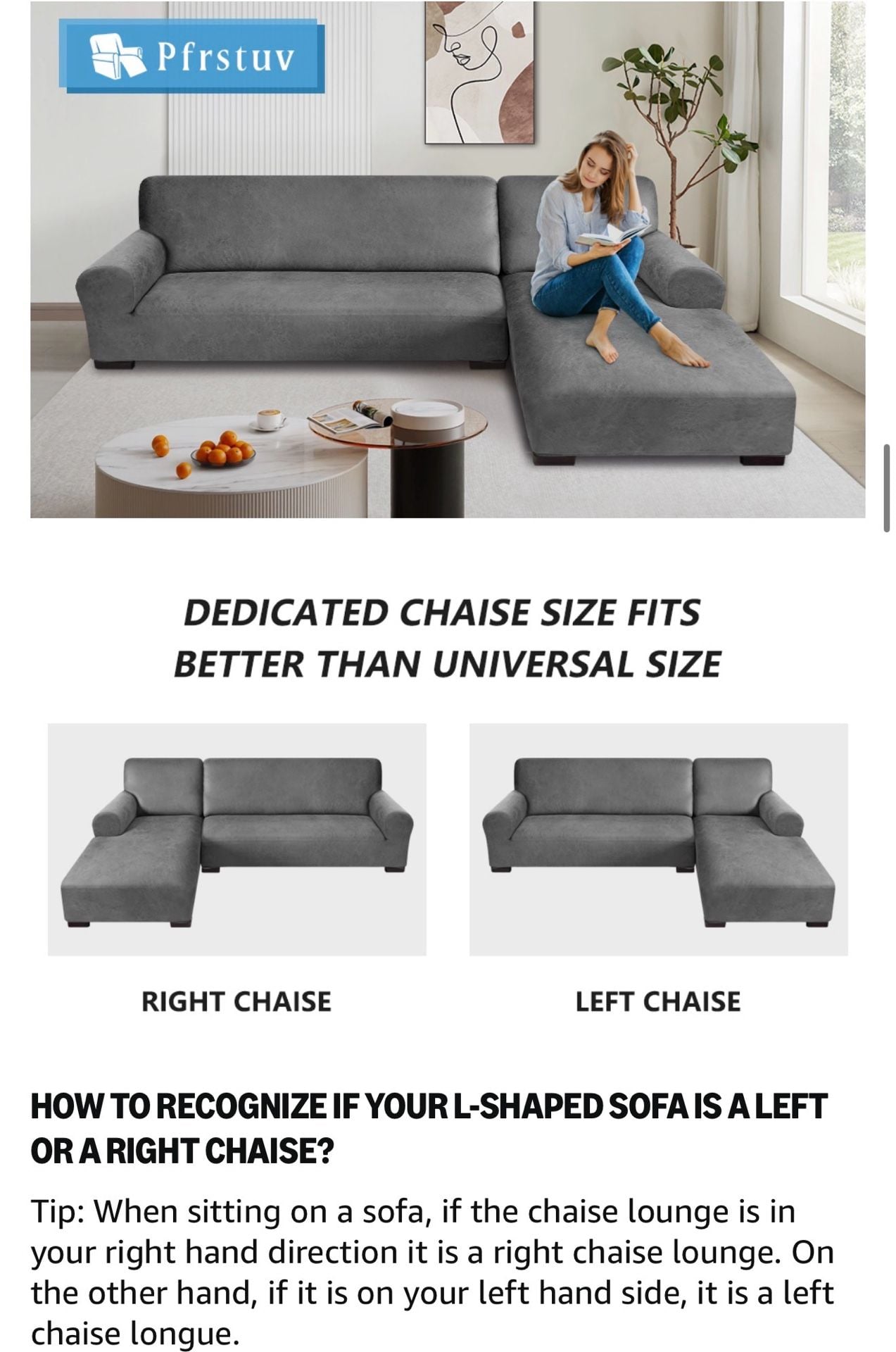 BRAND NEW 2-PIECE SECTIONAL COUCH COVER – DARK GREY 11