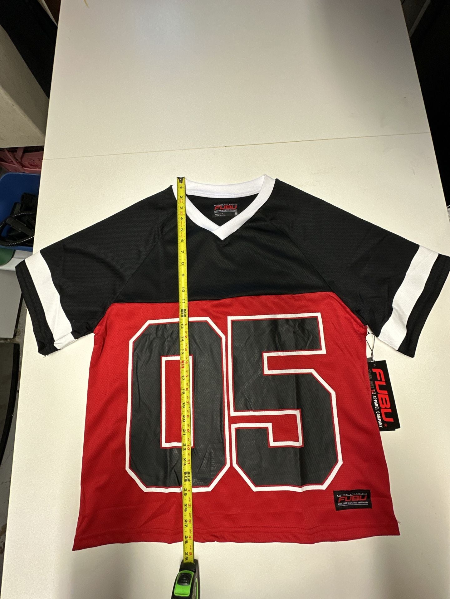 FUBU 05 Number Football Jersey Black Red White Size M New With Tags 7