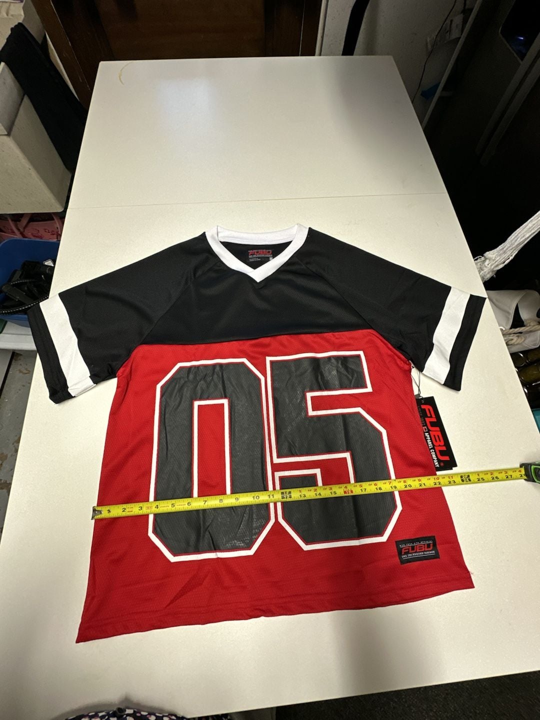 FUBU 05 Number Football Jersey Black Red White Size M New With Tags 8